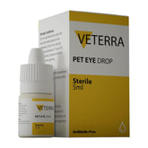 Veterra Pet Eye Drops bottle with dropper for easy at-home eye care.