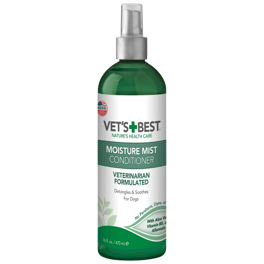 Vet's Best Moisture Mist bottle pour enables quick, mess-free application for dry skin relief.