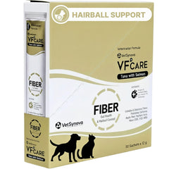 VFCARE Fiber Tuna Salmon bottle pour shows gut-supporting fiber for pets.
