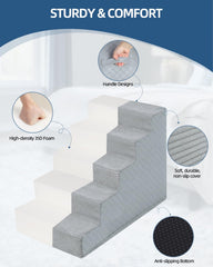 Vfrog dog stairs carrying handle enables easy transport.