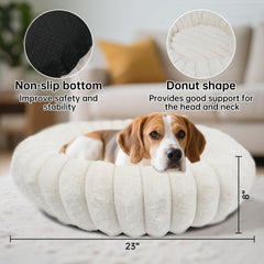 Vhen When Donut Bed top view highlights circle shape for curling up and comfort.