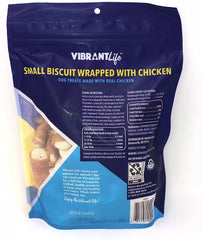 Vibrant Life Small Biscuit Wrapped With Chicken close-up highlights training-friendly crunch.