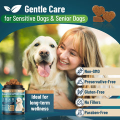 VICSOM beef-flavored chews offered to a dog for easy acceptance.