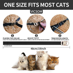 VICSOM cat flea collar with 18.8 inch max length suitable for larger cats
