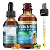 VICSOM natural flea and tick drops bottle front for all breeds daily care