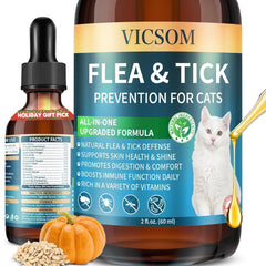VICSOM natural-flea-tick-drops-bottle for easy daily wellness against seasonal pests