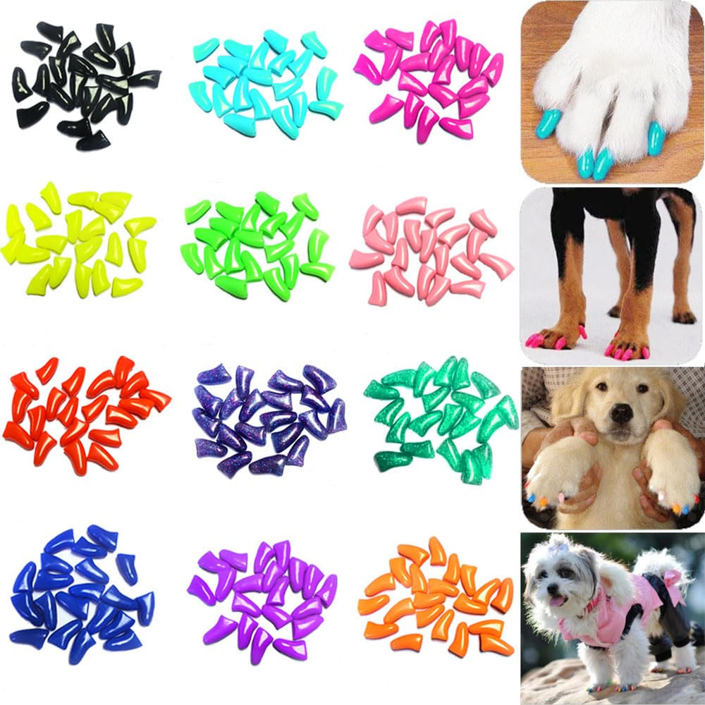 VICTHY 120pcs nail caps set in 12 colors protect paws and reduce scratches