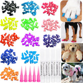 VICTHY dog nail caps packaging with 100 pieces in five colors for easy color matching.