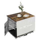 VIE DE AMAN dog crate topper wood installed on a 36-inch crate for furniture-grade styling.