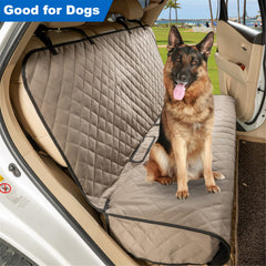 VIEWPETS Bench Anchors Straps Installation shows secure fit with headrest straps.