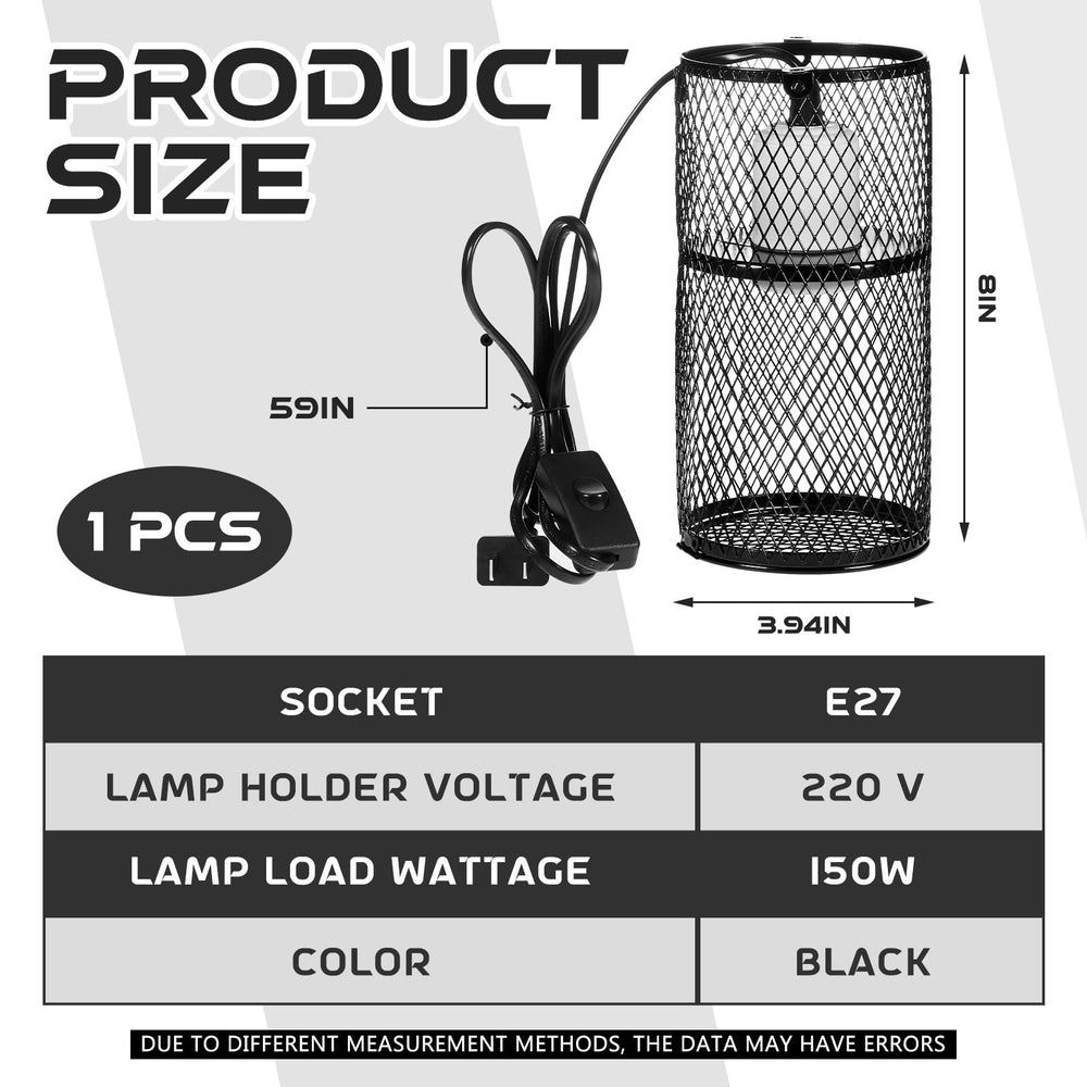 VIHOSE ceramic heat emitter-ready guard works with 150W heat sources for steady reptile warmth.