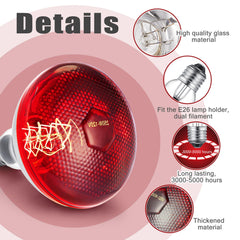 VIHOSE heat lamp with E26 base ready for easy installation