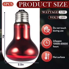 VIHOSE red heat lamp glow supports reliable reptile basking in daytime and night.