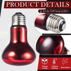 VIHOSE reptile heat bulb with E27 fit simplifies installation for easy setup.