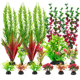 ViiWxx 18-piece aquarium plants set with varied foliage provides a lush habitat and hiding spots.