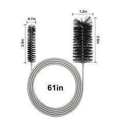 ViiWxx 61-inch flexible tube brush in action cleans deep aquarium tubing without bending