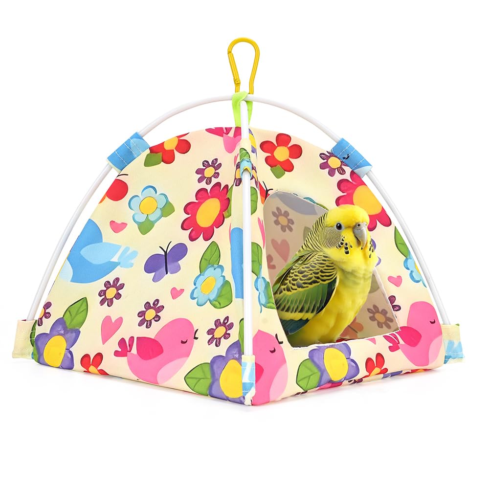 ViiWxx all-season bird bed nest tent cage attachment keeps budgies cozy year-round.