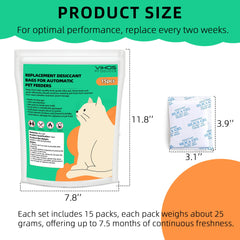 VIKOS 15-pack desiccant bags for dog feeder preserve freshness and odor control