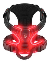 Villabliss light up dog harness red oxford cloth for durable outdoor adventures