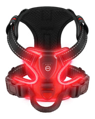 Villabliss light up dog harness red oxford cloth for durable outdoor adventures