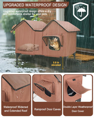 VILRAK elevated base keeps paws dry by raising the shelter from wet ground