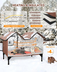 VILRAK extra-large heated cat house exterior shows weatherproof shelter for feral cats and families