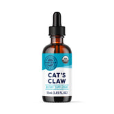 Vimergy Cat's Claw Liquid bottle shows organic formula for antioxidant support and immune maintenance.