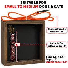 Vinatimes collar holder within the memorial frame keeps collars organized.