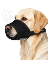 VINCHINI soft dog muzzle breathable mesh enables comfortable wear during vet visits and grooming.
