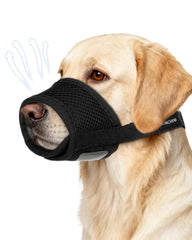 VINCHINI soft dog muzzle breathable mesh enables comfortable wear during vet visits and grooming.