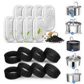 VinDox cat water fountain filter package includes eight filters and sponges for easy replacement.