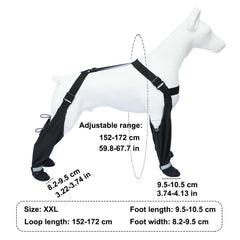 Vingtank dog suspender boots provide paw protection against snow rain and hot pavement.