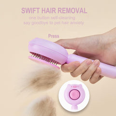 VIOJOJO skin-friendly dog brush with rubber tips, gentle shedding control