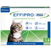 Virbac Effipro Plus packaging shown for non-expiring flea and tick protection.