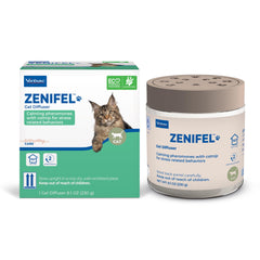 Virbac Zenifel gel diffuser closeup showing soothing pheromones for stressed cats
