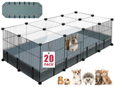 VISCOO 20-panel playpen side view shows durable coated steel containment.