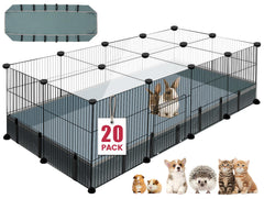 VISCOO 20-panel playpen side view shows durable coated steel containment.