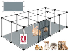 VISCOO 20-panels playpen assembly demonstrates customizable layouts for various small pets
