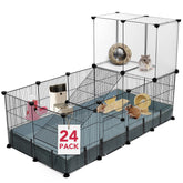 VISCOO 24-panels playpen assembly demonstrates modular setup for flexible small-pet spaces