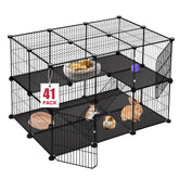 VISCOO 41-panels playpen assembly closeup showing sturdy coated steel and secure connectors.