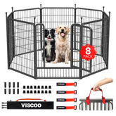 Viscoo dog playpen outdoor eight panels 40h provides safe space for dogs during camping.