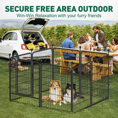 Viscoo dog playpen with door panel offers easy access for quick breaks.