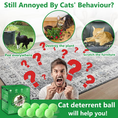VITAFOR cat deterrent ball close-up shows natural ingredients and long-lasting action