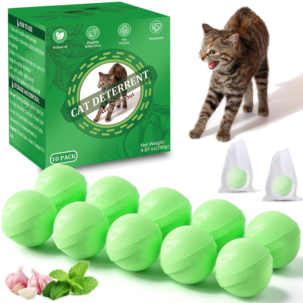 VITAFOR cat deterrent ball in green packaging protects your yard with peppermint scent