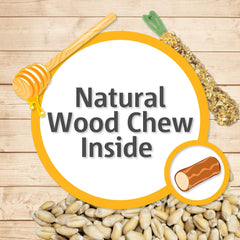 Vitakraft Banana Sticks Parakeet Treat bird-enjoyment—crunchy texture invites play and feeding for parrots.