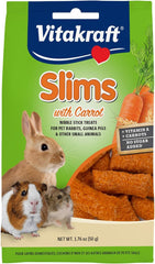 Vitakraft Carrot Slims Rabbit packaging shows four-pack ready for stocking.