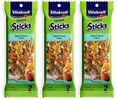 Vitakraft hamster crunch sticks apple honey pack open showing crunchy texture for chewing fun
