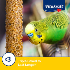 Vitakraft parakeet treat stick fortified with vitamins and minerals