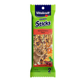 Vitakraft Rabbit Treat Stick apricot-cherry packaged showing premium ingredients for rabbit snacks.