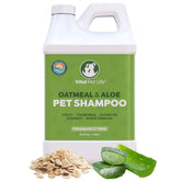 Vital Pet Life dog shampoo 64oz bottle for easy baths and nourished coats.